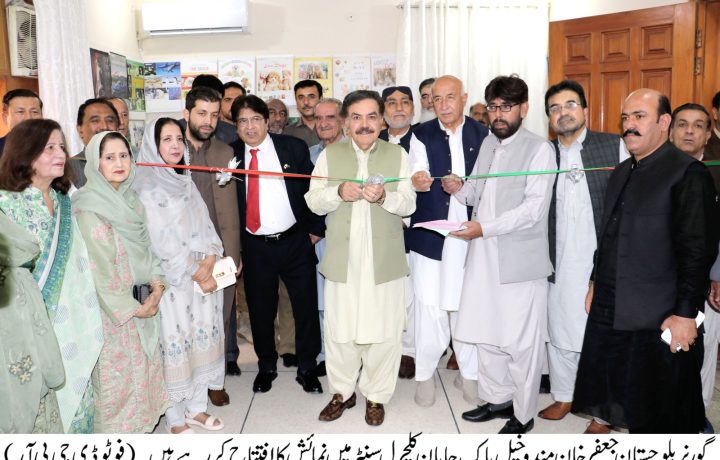گورنر بلوچستان پاک جاپان ثقافتی مرکز نمائش کا افتتاح کر رہے ہیں۔